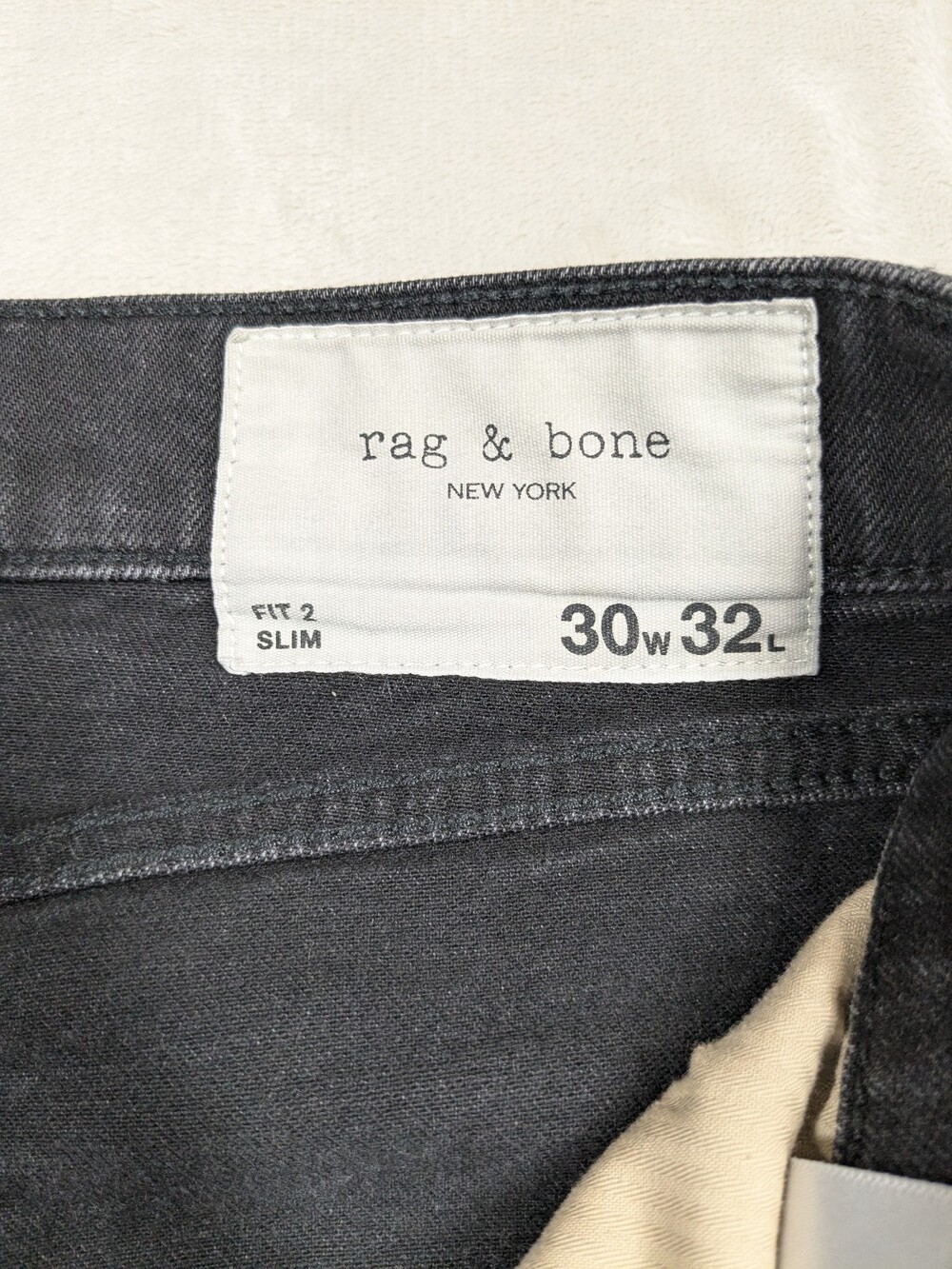 rag & bone Mens Jeans 30x32 Black Fit 2 Slim Leg Stretch Denim Pants - Picture 10 of 15